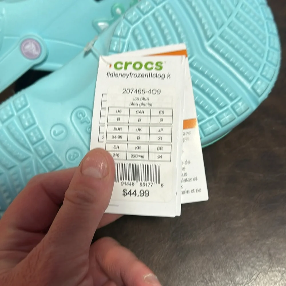 CROCS DISNEY FROZEN II CLOGS: BLUE: NEW WITH TAGS: SIZE 3
